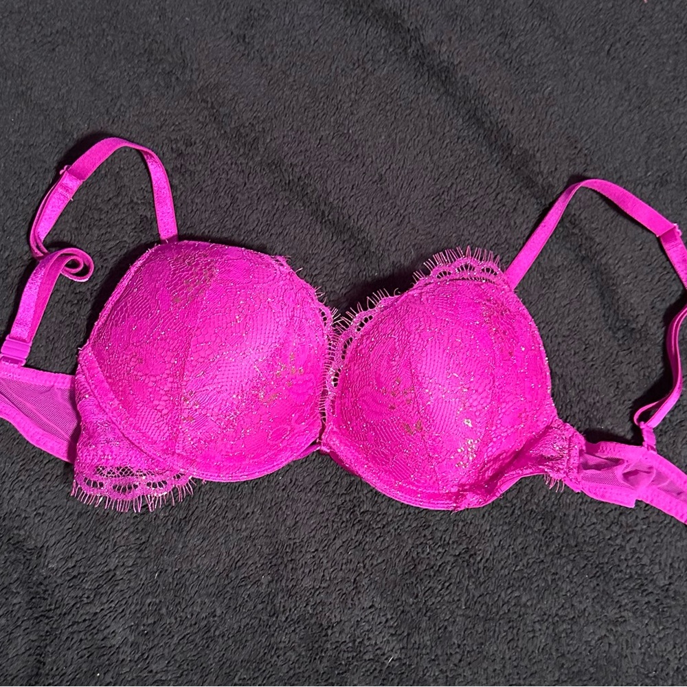 Victorias Secret Bombshell (Lace Trim) Pink Bra